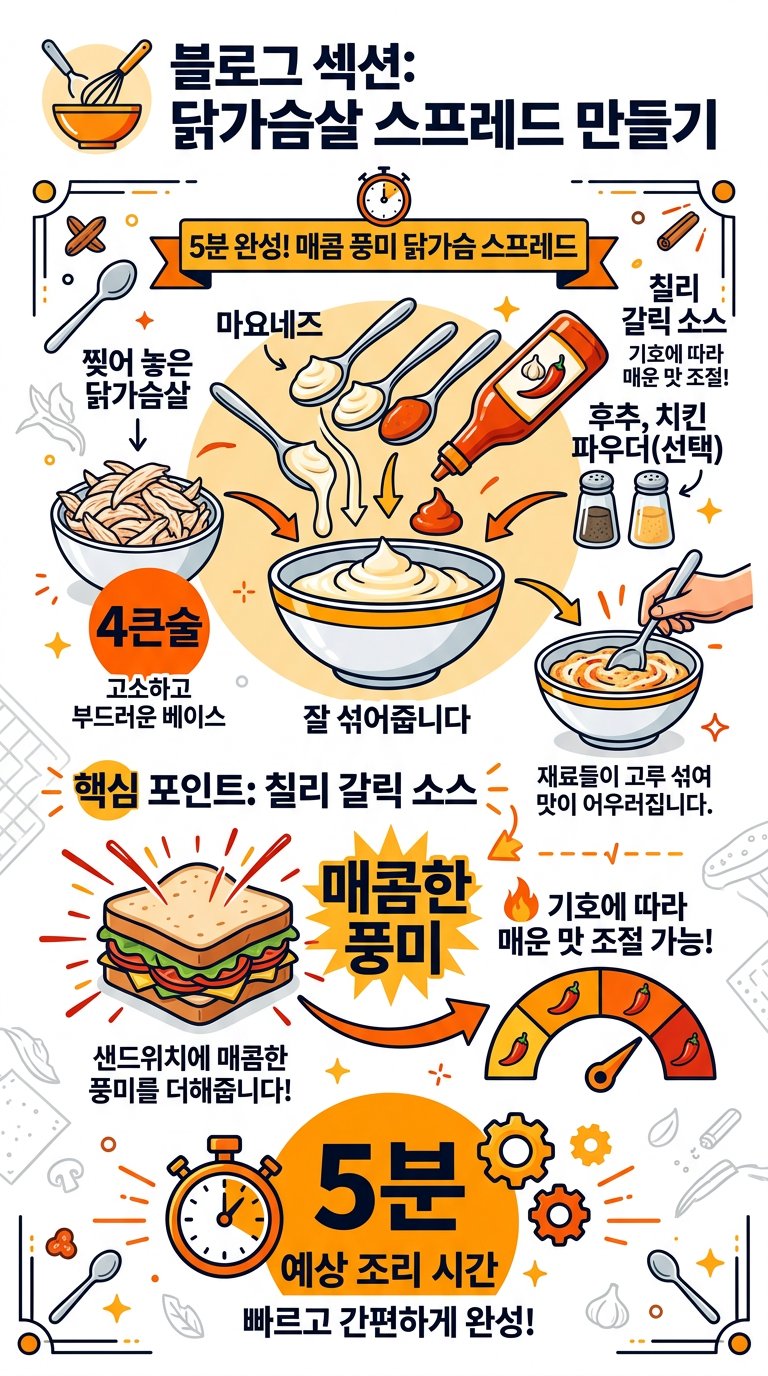 닭가슴살 스프레드 만들기 인포그래픽